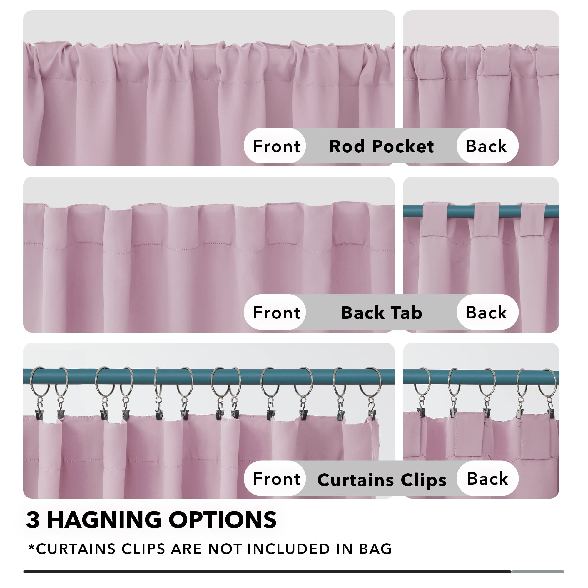 Deconovo Blackout Curtains For Nursery, Insulated Thermal Blackout Blinds - Rod Pocket And Back Tab Curtains, Room Darkening Curtains, 52X84 Inch, Lavender, 2 Panels