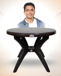 Avro Furniture Alfa Plastic Round Dining Table, 4 Seater, Contemporary Design, Indoor & Outdoor Use, Lightweight, Easy To Clean,