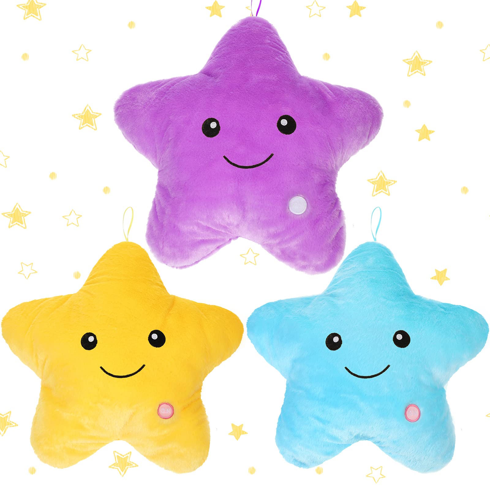 3 Pack Star Shaped Plush Pillow Stuffed Cushion Decorative Throw Pillow Star Pillow Aesthetic Fun Star Shaped Pillow Blue Violet