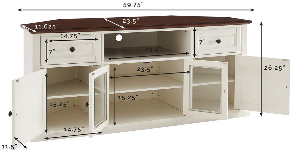 Crosley Furniture Shelby TV Stand for 65+ inch TVs, Entertainment Center with Adjustable Storage Shelves, White
