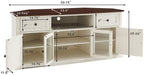 Crosley Furniture Shelby TV Stand for 65+ inch TVs, Entertainment Center with Adjustable Storage Shelves, White