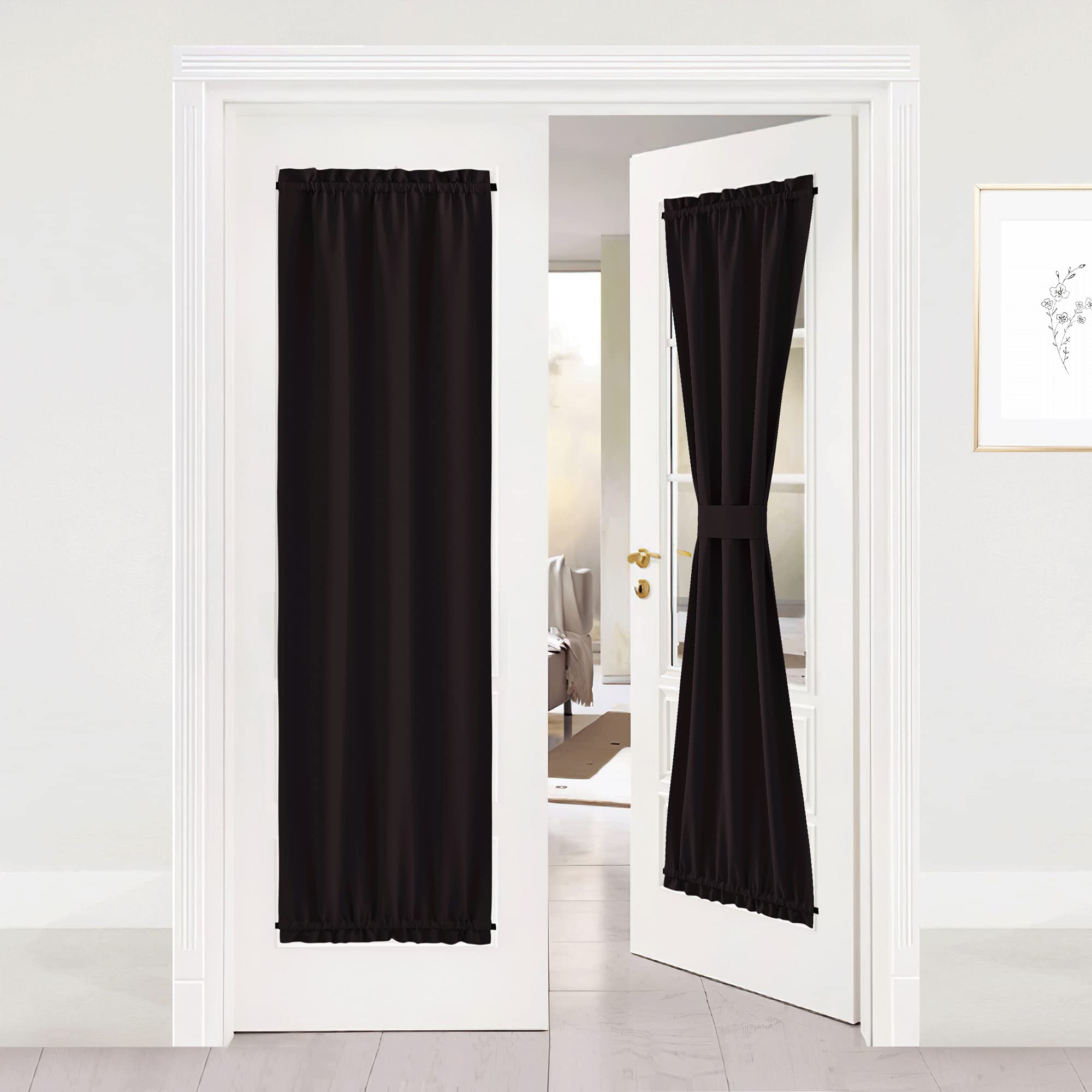 NICETOWN French Door Panel for Sidelight - Thermal Insulated Energy Efficient Blackout Patio Sliding Door Curtain Blind & Drape 