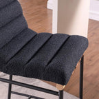 LILOLA LIVING Lahni Counter Height Chair Black Boucle Fabric 18"W