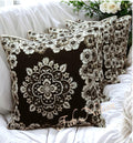 Fab Nation Cushions | Cushion Covers Set Of 5 | 16X16 Inch | Brown Cotton Handloom Cushion Covers | Embroidered Floral Design Fo