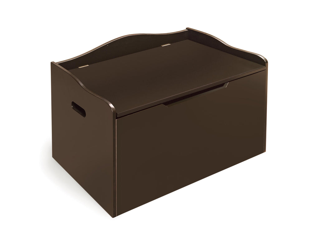 Badger Basket Kid'S Wooden Toy Box And Storage Bench Seat With Safety Hinge - Espresso
