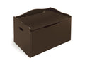 Badger Basket Kid'S Wooden Toy Box And Storage Bench Seat With Safety Hinge - Espresso