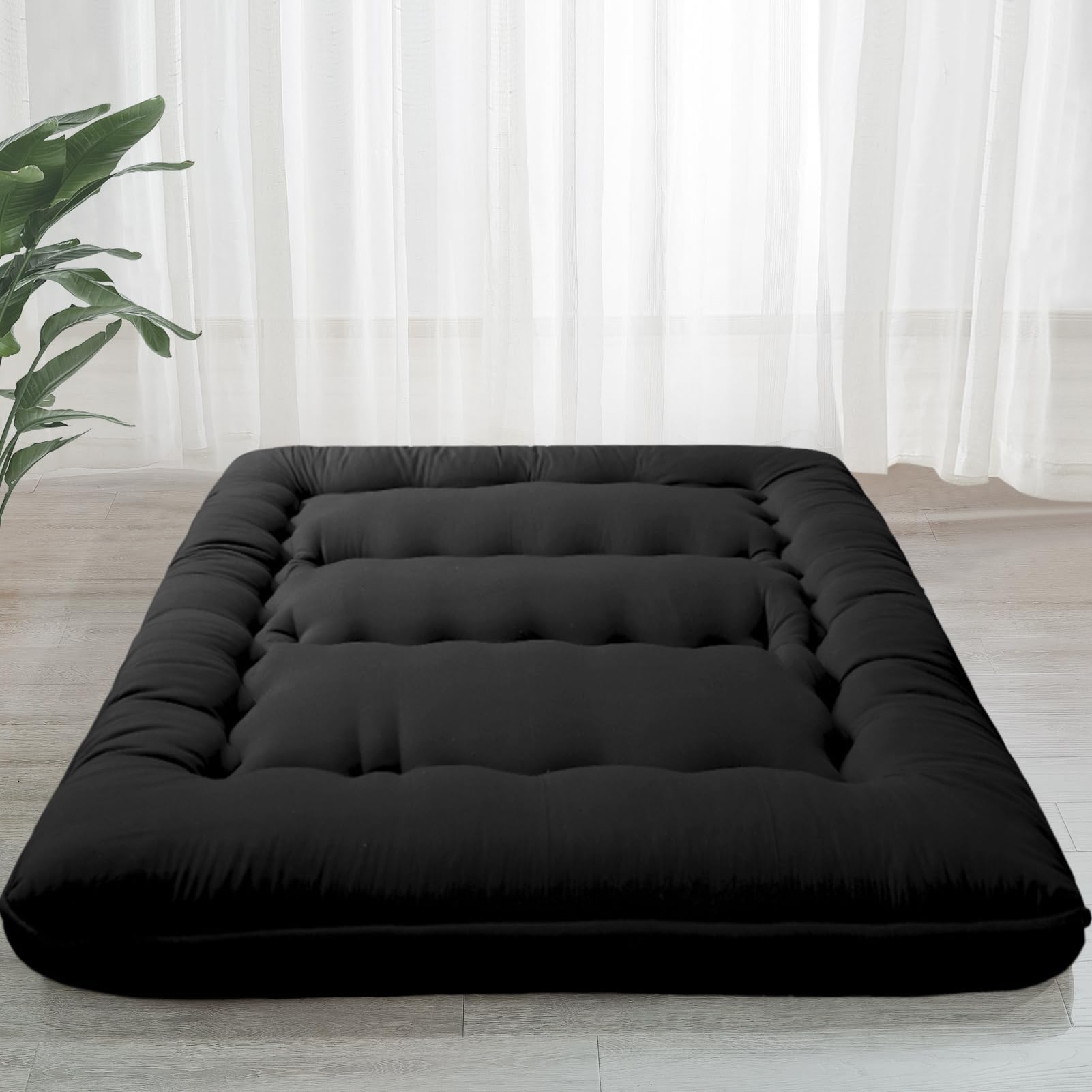MAXYOYO 6 Extra Thick Japanese Floor Mattress Futon Mattress, Foldable Tatami Pad for Adults, Roll Up Floor Mat for Living Room 
