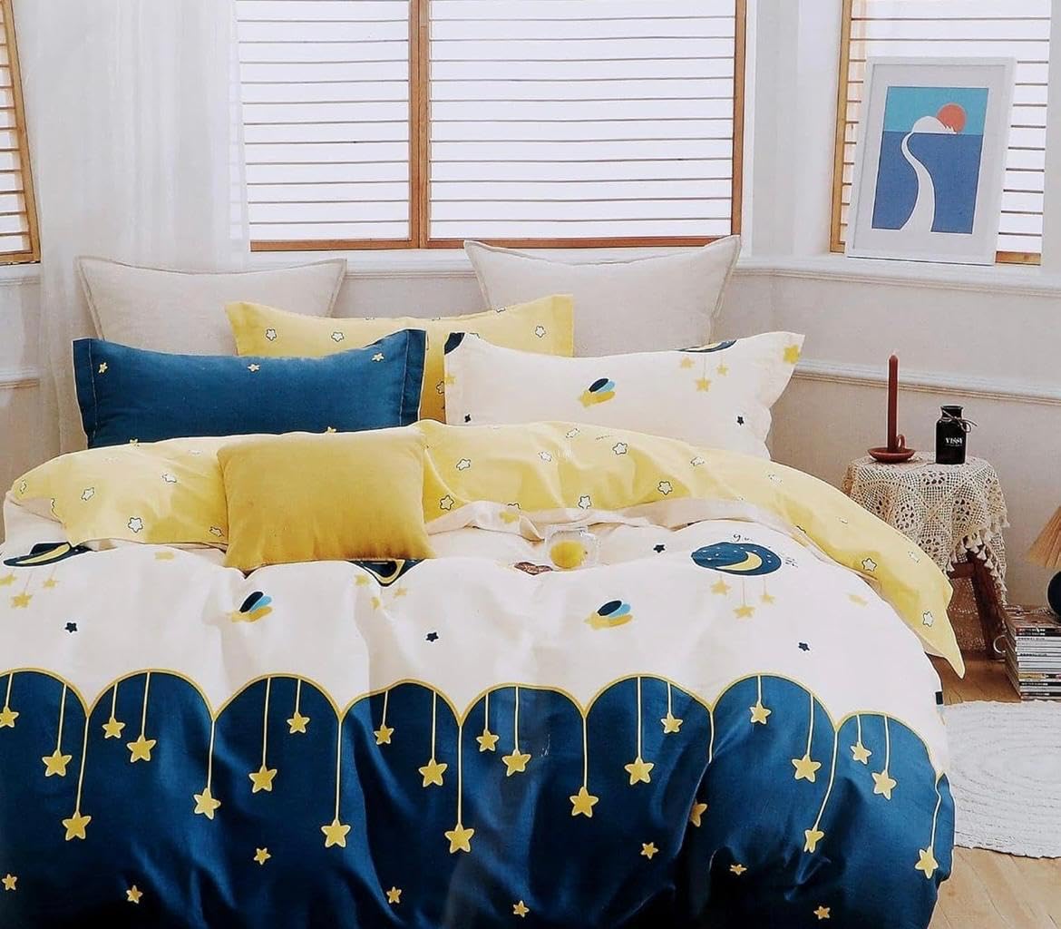 Goldzen All Season Double Bed Kids Ac Comforter | Duvet | Blanket | Quilt. Size (90 X 100 Inches).Multi(Star Print)
