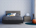 Nexera 3-Piece Bedroom Set with Bed Frame, Headboard & Nightstand, Full|Bark Grey & Black