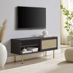 Modway Cambria Rattan and Particleboard TV Stand for TVs up to 47" in Black
