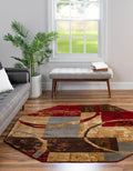 Unique Loom Barista Collection Area Rug - Kouillou (6' 1'' Octagon, Multi/Brown)
