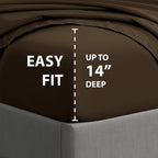 Cathay Home Essentials Ultra Soft Hypoallergenic Wrinkle Resistant Double Brushed Microfiber Bedding Sheet Set, Brown, Full