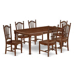 East West Furniture Dodo7-Mah-W Dover 7 Piece Modern Set Consist Of A Rectangle Wooden Table With Butterfly Leaf And 6 Dining Room Chairs, 42X78 Inch, Mahogany