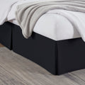 Nestl Black Full Xl Bed Skirt - Full Xl Size Bed Skirt 14 Inch Drop - Brushed Microfiber Bed Skirts - Hotel Quality Pleated Bed