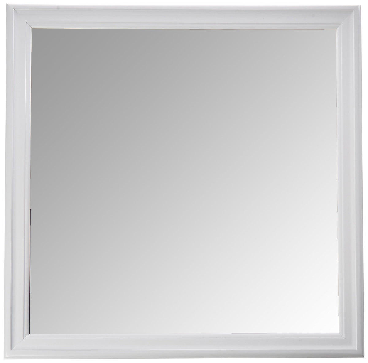 Coaster Furniture Louis Philippe Beveled Edge Square White Mirror 1&quot; D X 38&quot; W X 38.25&quot; H 204694