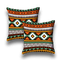 Mil Furnishings Digital Print Jute Cushion Covers 24 X 24 Inches Set Of 2