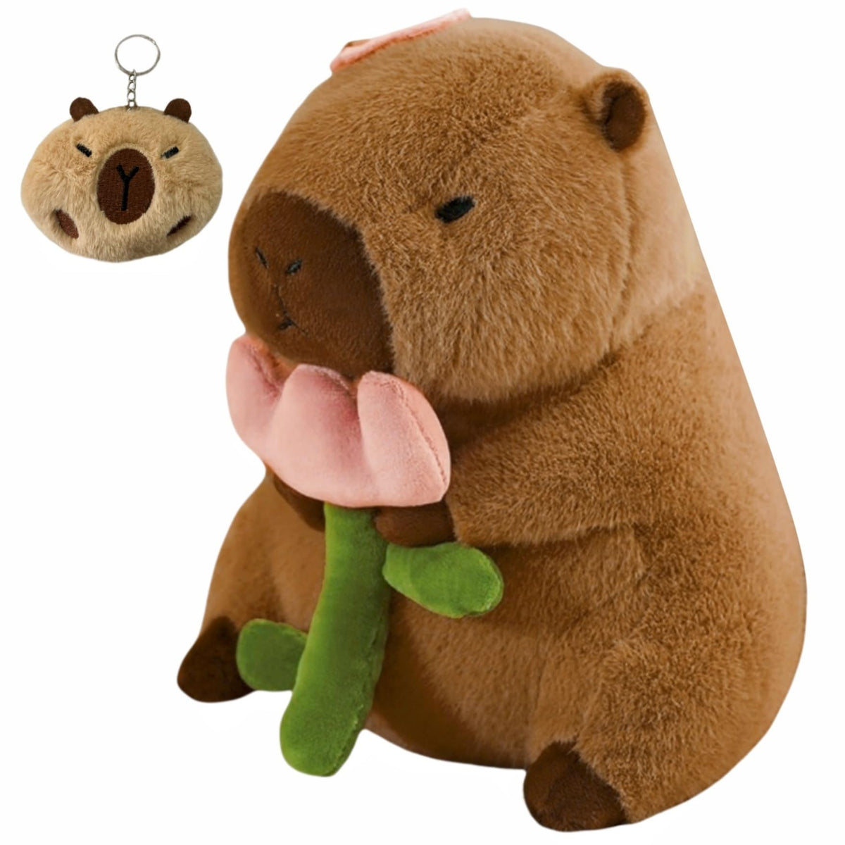 Jznexd 12 Inch Capybara Plush Toy, Large Cute Capybara Stuffed Animal Plushie Soft Peluche Pillow With Keychain Set For Kids Boy