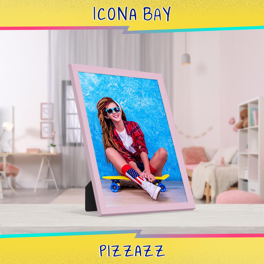 Icona Bay 8X10 Picture Frame, Pastel Pink Solid Wood Scandinavian Style Frame For Photo, Pizzazz Collection