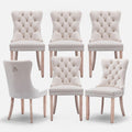 Soartalent Velvet Upholstered Dining Chairs Set Of 6, Modern Style Kitchen Side Chairs With Nailhead Trim And Wood Legs,Metal Pu