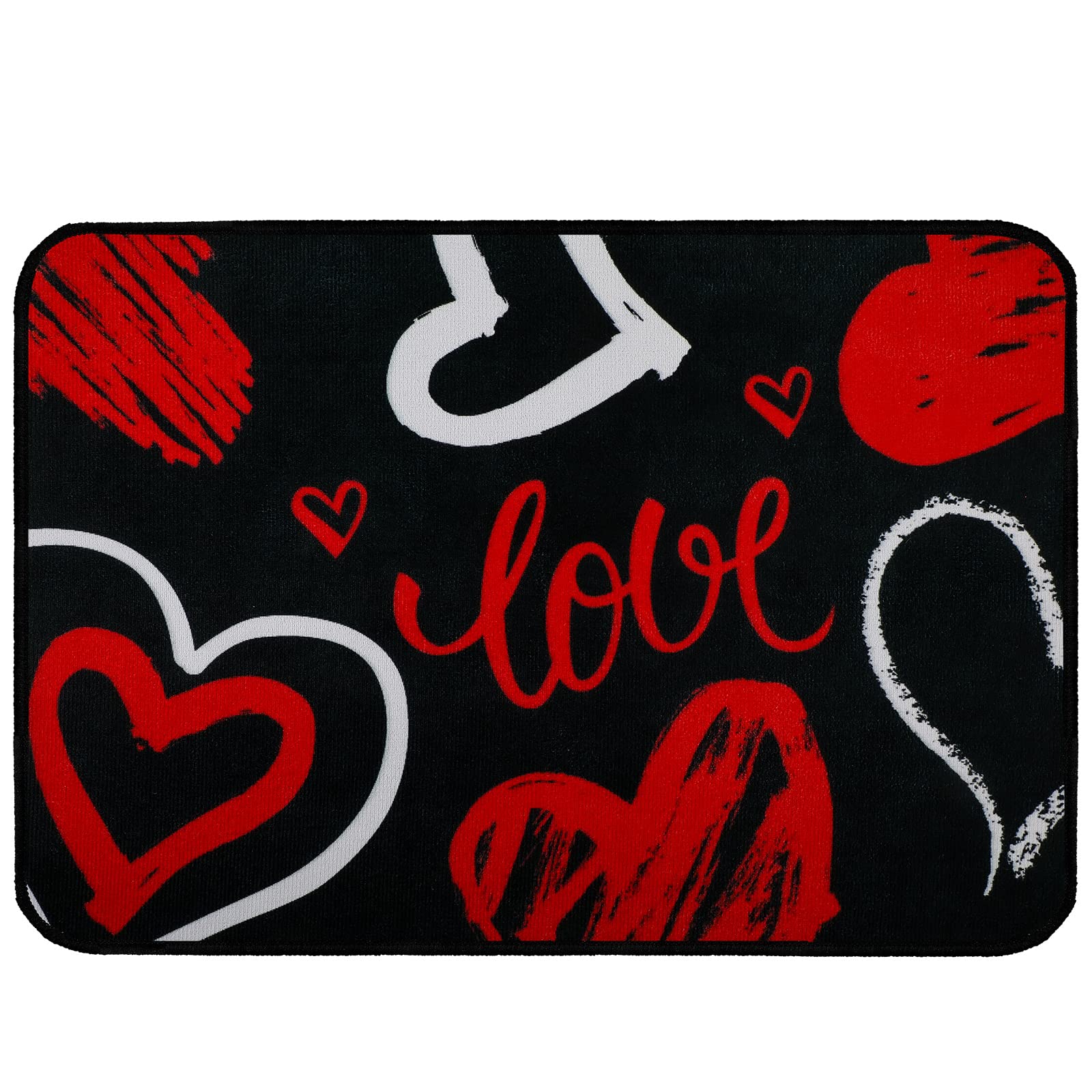 Bbto Valentines Day Door Mat 15.7 X 23.6 Inch Red Heart Front Door Mat Mother'S Day Kitchen Rug Nonslip Washable Entrance Bathro