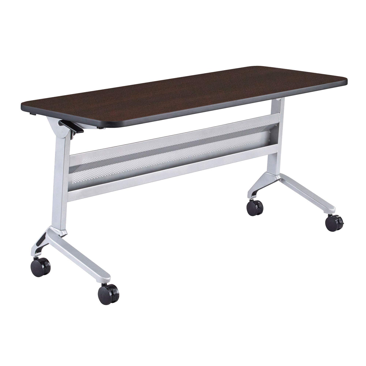 Safco Products Flip-N-Go Training Table, Mocha 24&quot;x 60&quot; Silver Legs