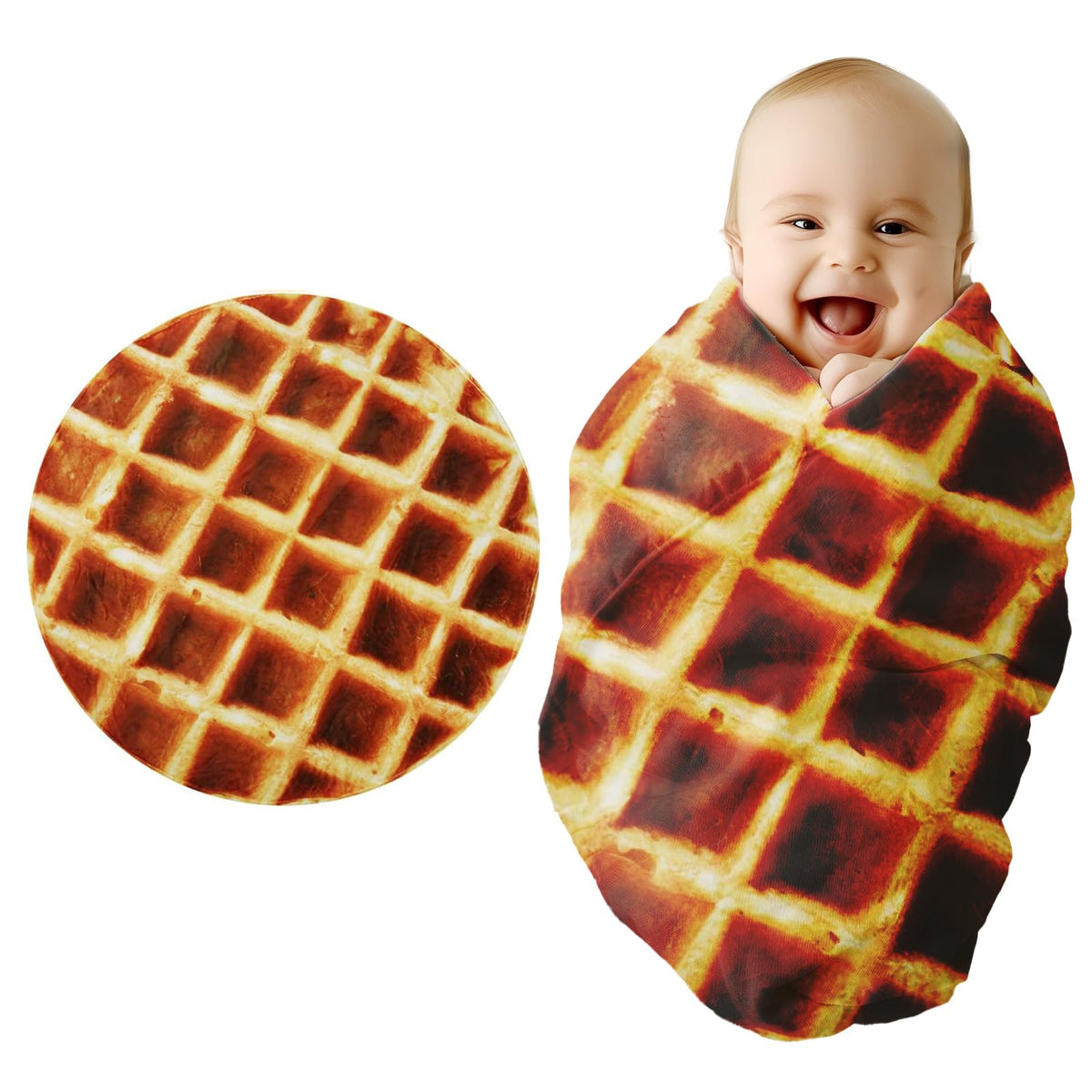 Baby Blanket For Boys Girls, Baby Gifts Waffle Blanket - Funny Gifts For Baby Shower, Soft Flannel Swaddle Blanket For Birthday