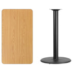 Flash Furniture Stiles 24'' x 42'' Rectangular Mahogany Laminate Table Top with 24'' Round Bar Height Table Base