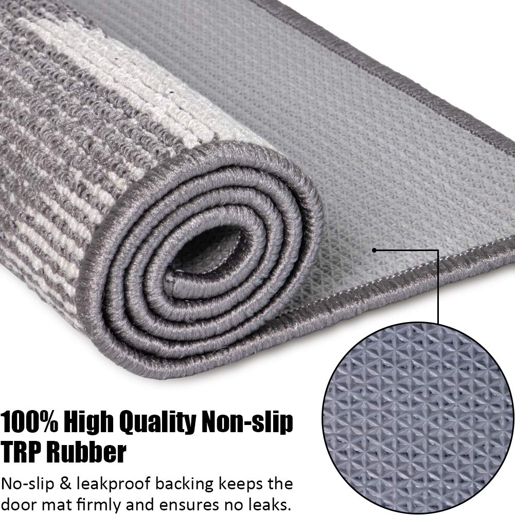 Indoor Doormat 32''X 48'', Absorbent Front Back Door Mat Floor Mats, Rubber Backing Non Slip Door Mats Inside Mud Dirt Trapper E