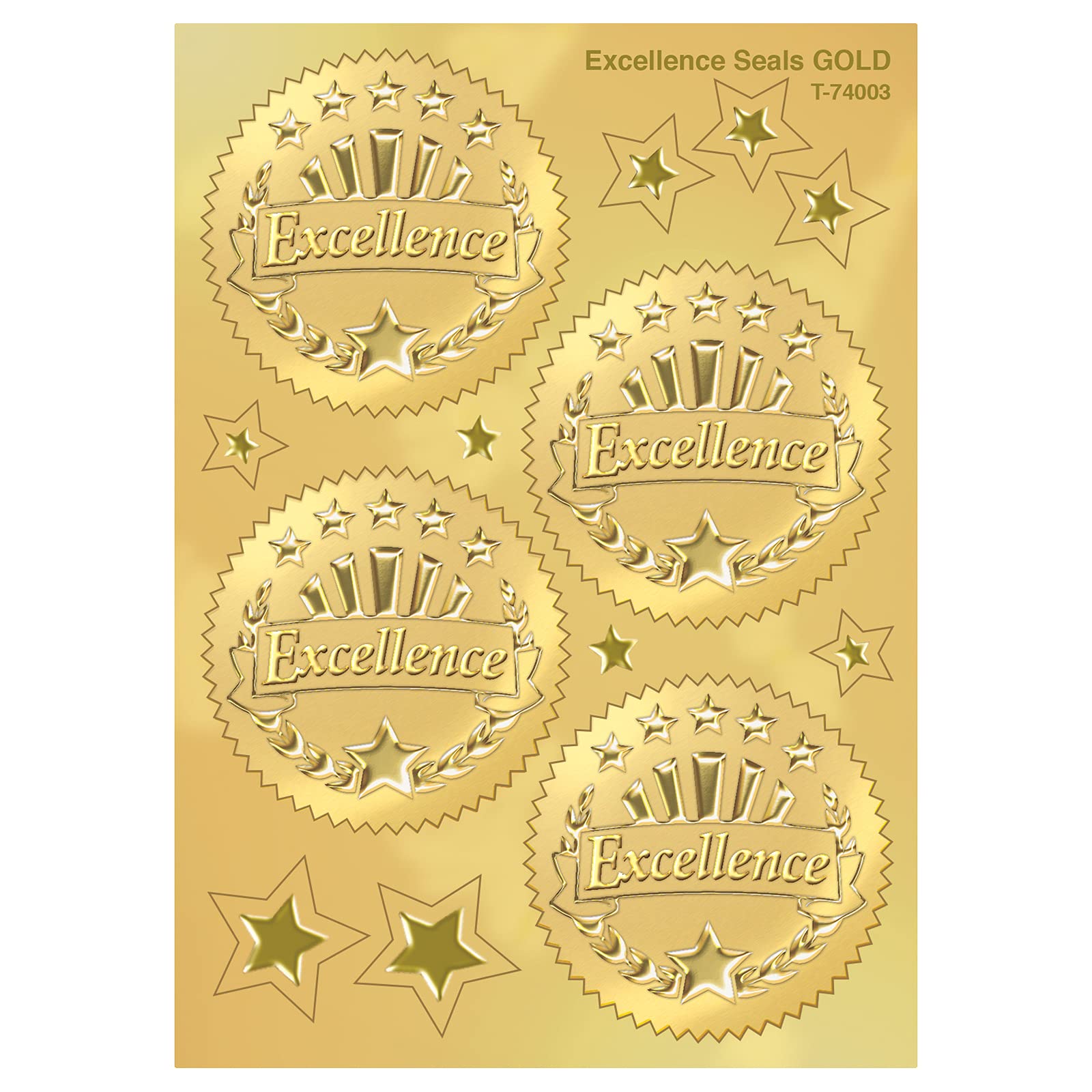 Trend Excellence (Gold) Award Seals Stickers, Classroom Incentives, 32 Count