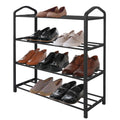 Americanflat Shoe Organizer - 4 Tier Shoe Rack Storage Shelf with Reinforced Frame and Metal Tubes - Black Shoe Rack for Closet,