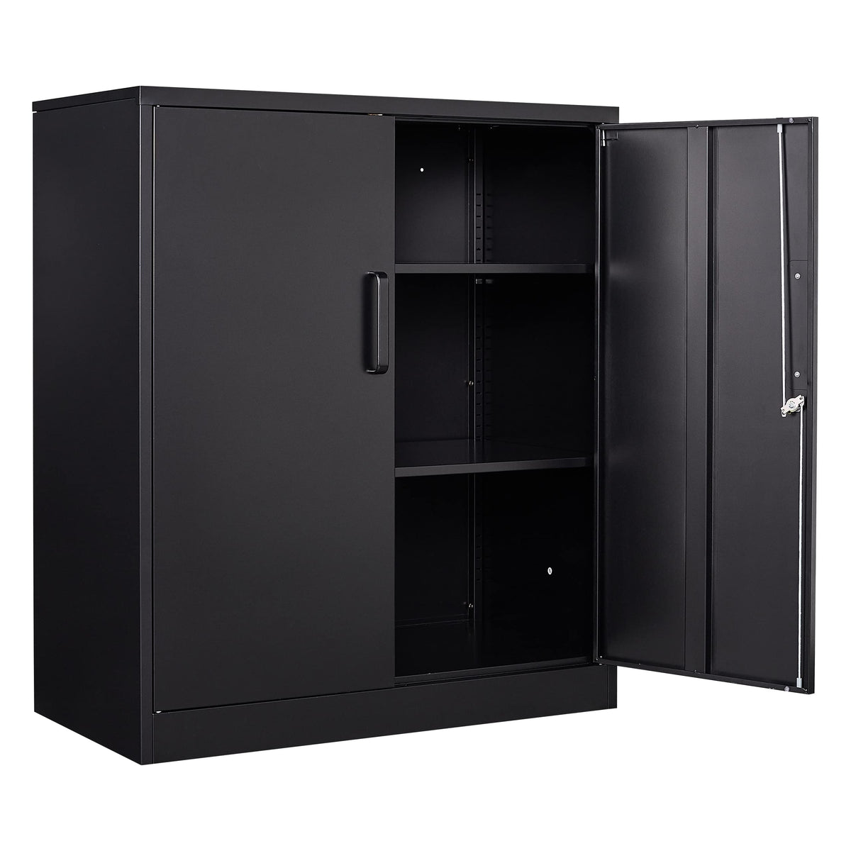 Metal Storage Cabinet Locked Steel Cabinet with 2 Adjustable Shelves,Office Cabinet Locking Tool Cabinets,Kitchen Storage Cabine