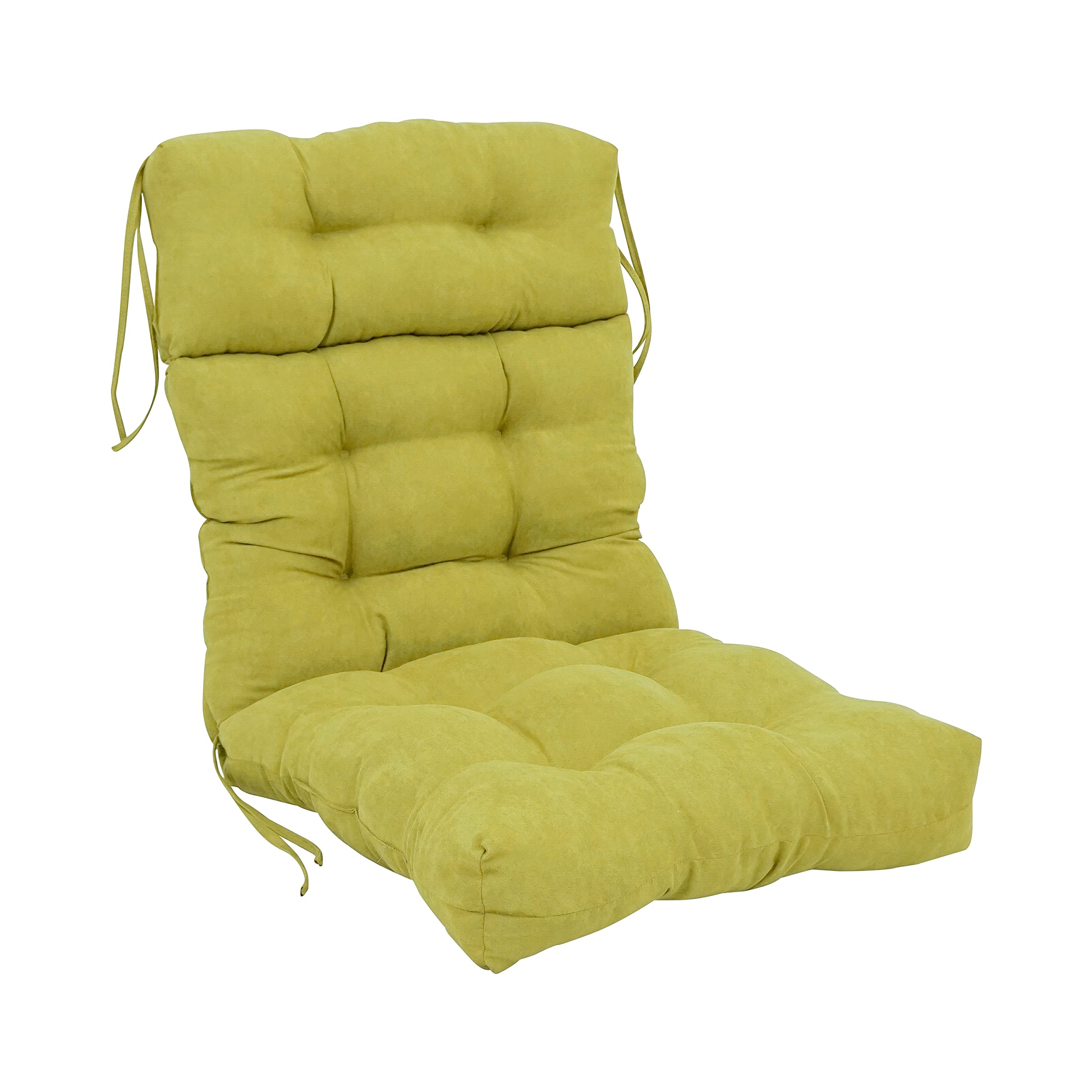 Blazing Needles 20 42-inch Microsuede Seat/Back Tufted Chair Cushion, 20 x 42, Mojito Lime