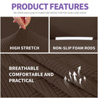 Znsayotx Super Stretch Loveseat Covers (55'-69'), New Striped Love Seat Slipcover, Dogs Pet Friendly Anti-Slip Couch Protector Spandex Durable 2 Seater Fabric Sofa Cover (Coffee, Loveseat)