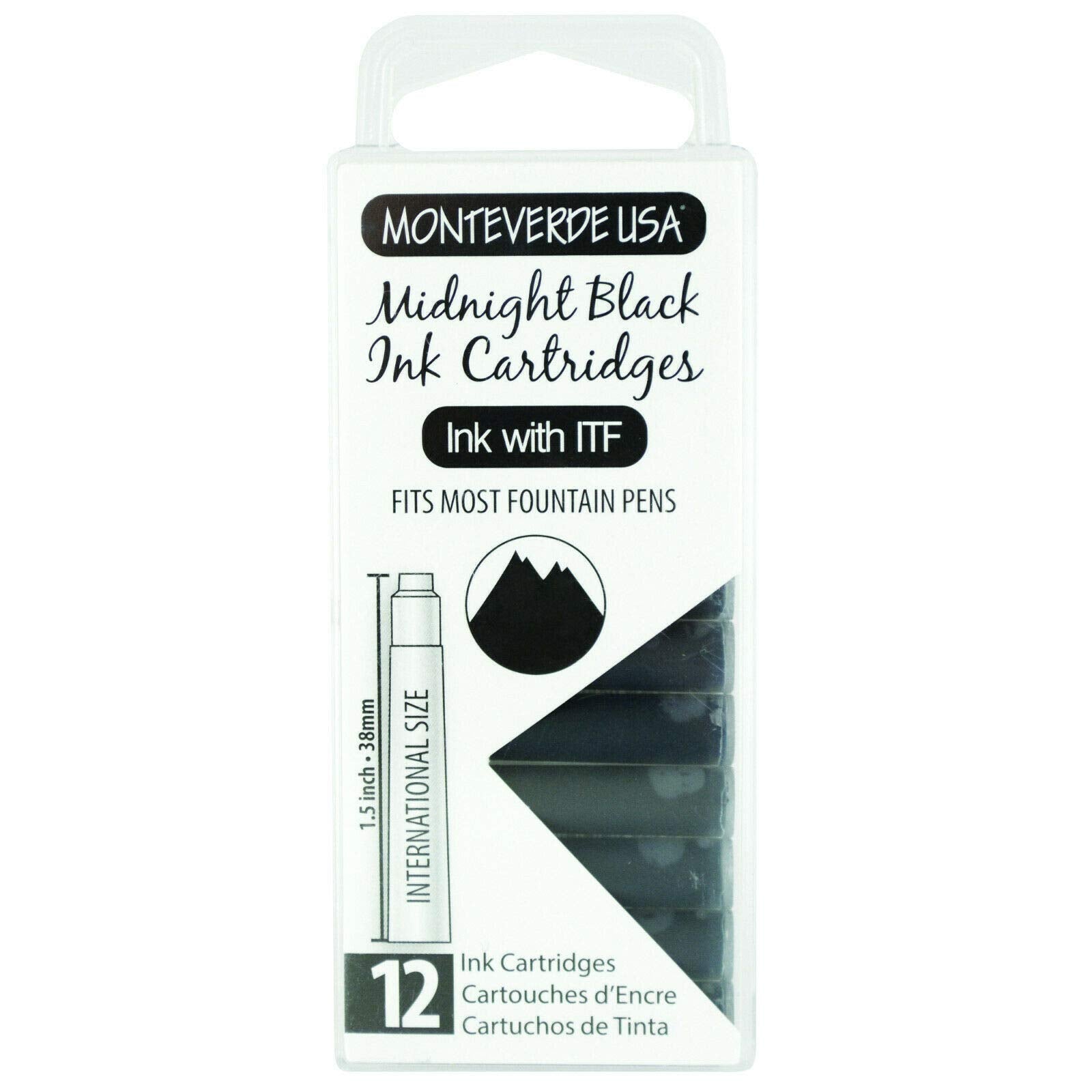 Monteverde Ink Cartridge (Standard Size), Midnight Black