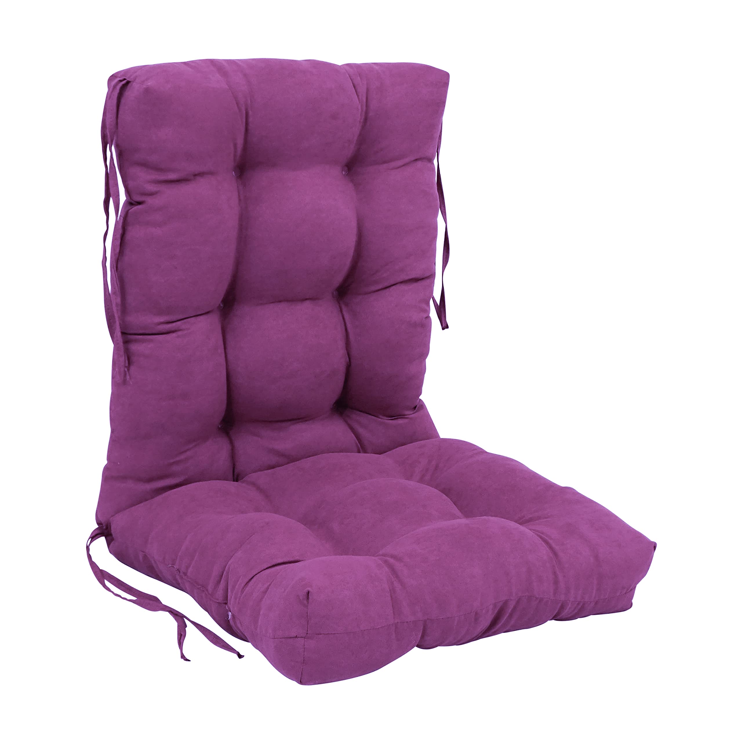 Blazing Needles 18 38-inch Microsuede Seat/Back Tufted Chair Cushion, 18 x 38, Ultra Violet