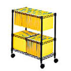 Safco Two-Tier Rolling File Cart File,Mobile,Cart,2Tier,Bk E2366 (Pack Of2)