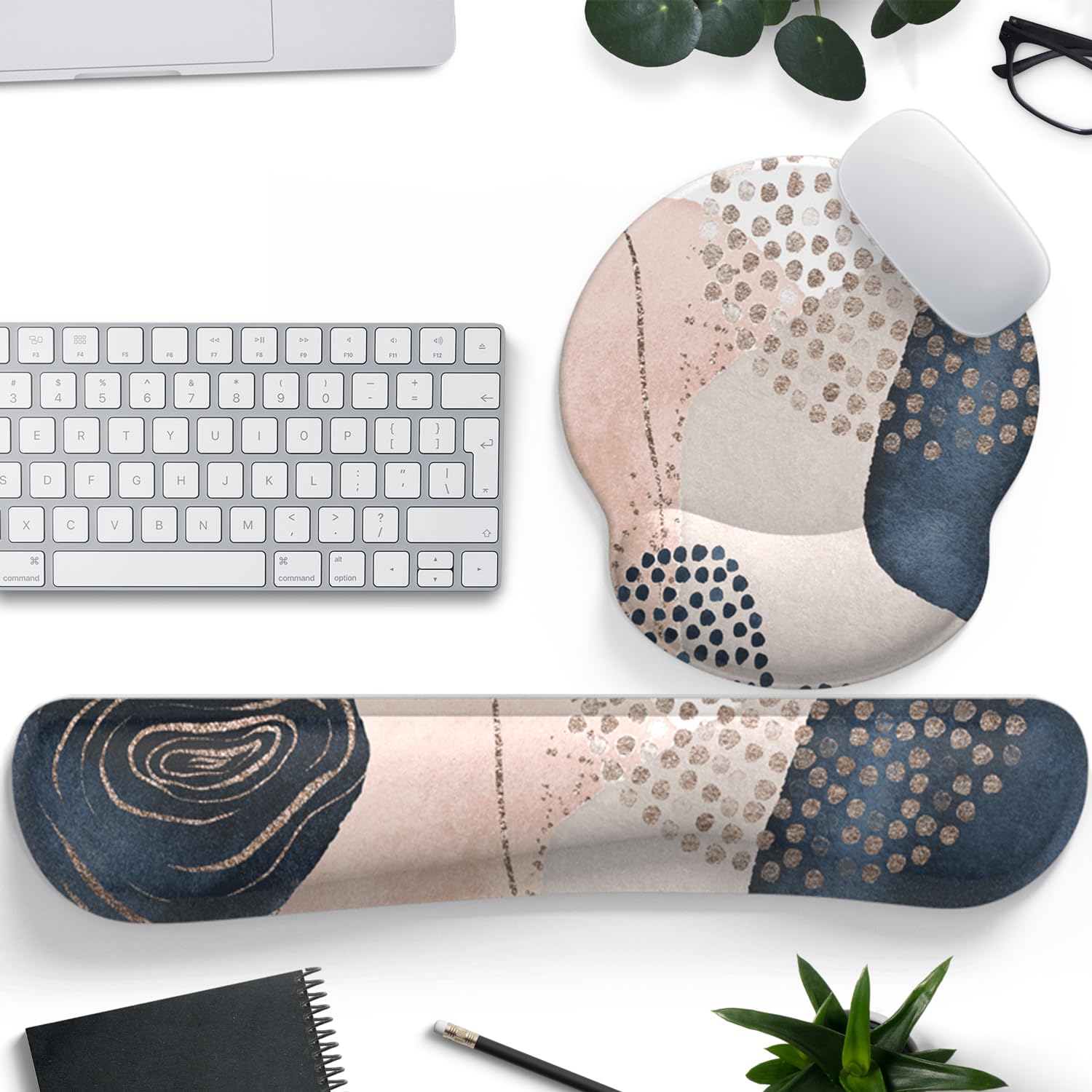 Ergonomic Boho Mouse Pad With Wrist Support Gel Mouse Pad And Keyboard Wrist Rest, Non-Slip Pu Base Gaming Kawaii Cute Mouse Pad