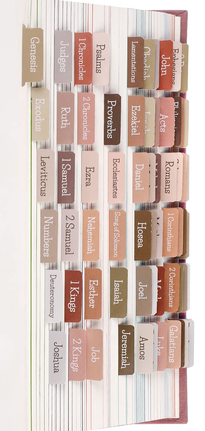 Earth Tone Bible Tabs,Polyvinyl Chloride (Pvc), Large Print Laminated Tabs For Women And Men, Easy To Read, Apply, Journaling Ta