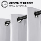 Deconovo Thermal Insulated Blackout Curtains Room Darkening & Energy Saving Solid Grommet Top Curtain Panels For Home Decor Bedroom Windows 2 Panels, Light Silver Grey, 42Wx84L In