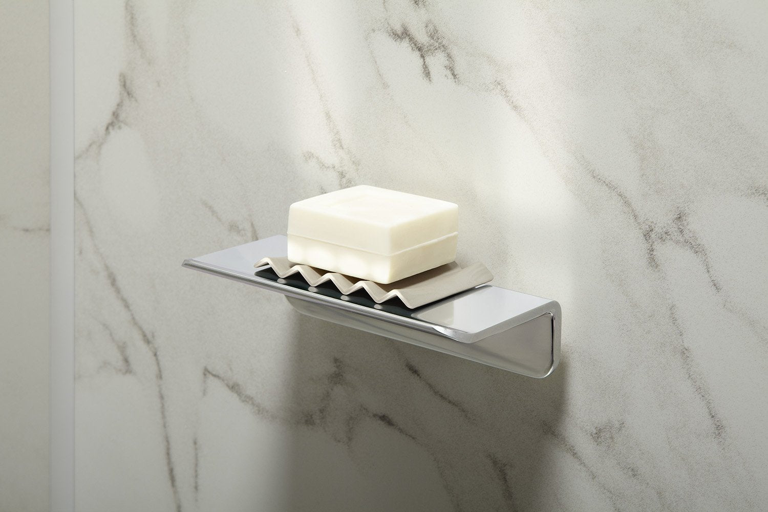 Kohler K-97621-Shp 97621-Shp Choreograph 7 Floating Shelf, Bright Polished Silver