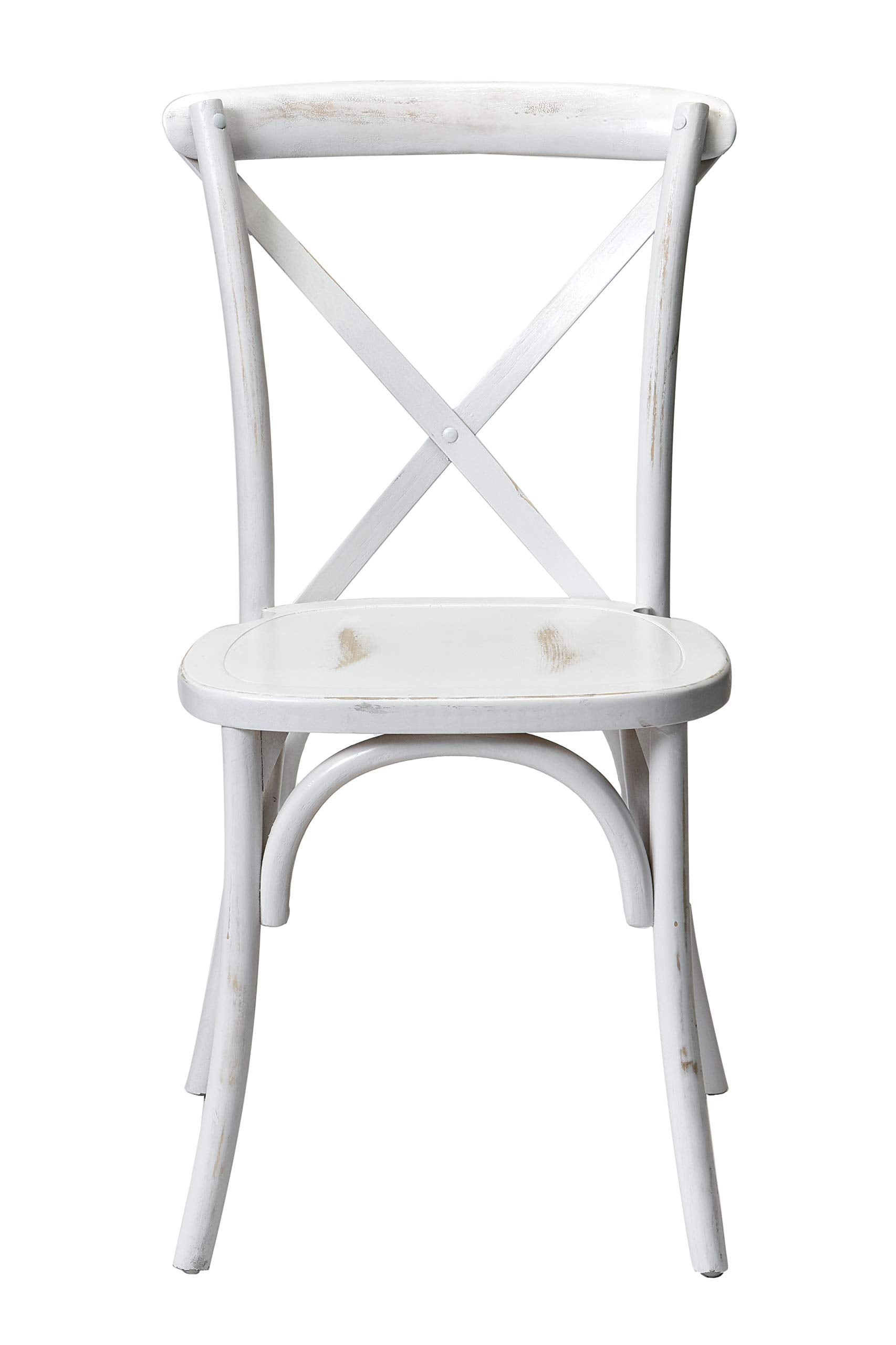 Commercial Seating Products European Wood Dining Chairs, 2-Pack, White Wash