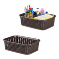 Kuber Industries Pack Of 2 Small MultiPurpose Plastic Rectangle Basket For Storage M15 | Spacious Stationary & Jewellery Holder