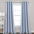 Lush Decor Insulated Grommet Blackout Window Curtain Panels, Pair, 52' W X 84' L, Blue Moon - Classic Modern Design - Chic Win
