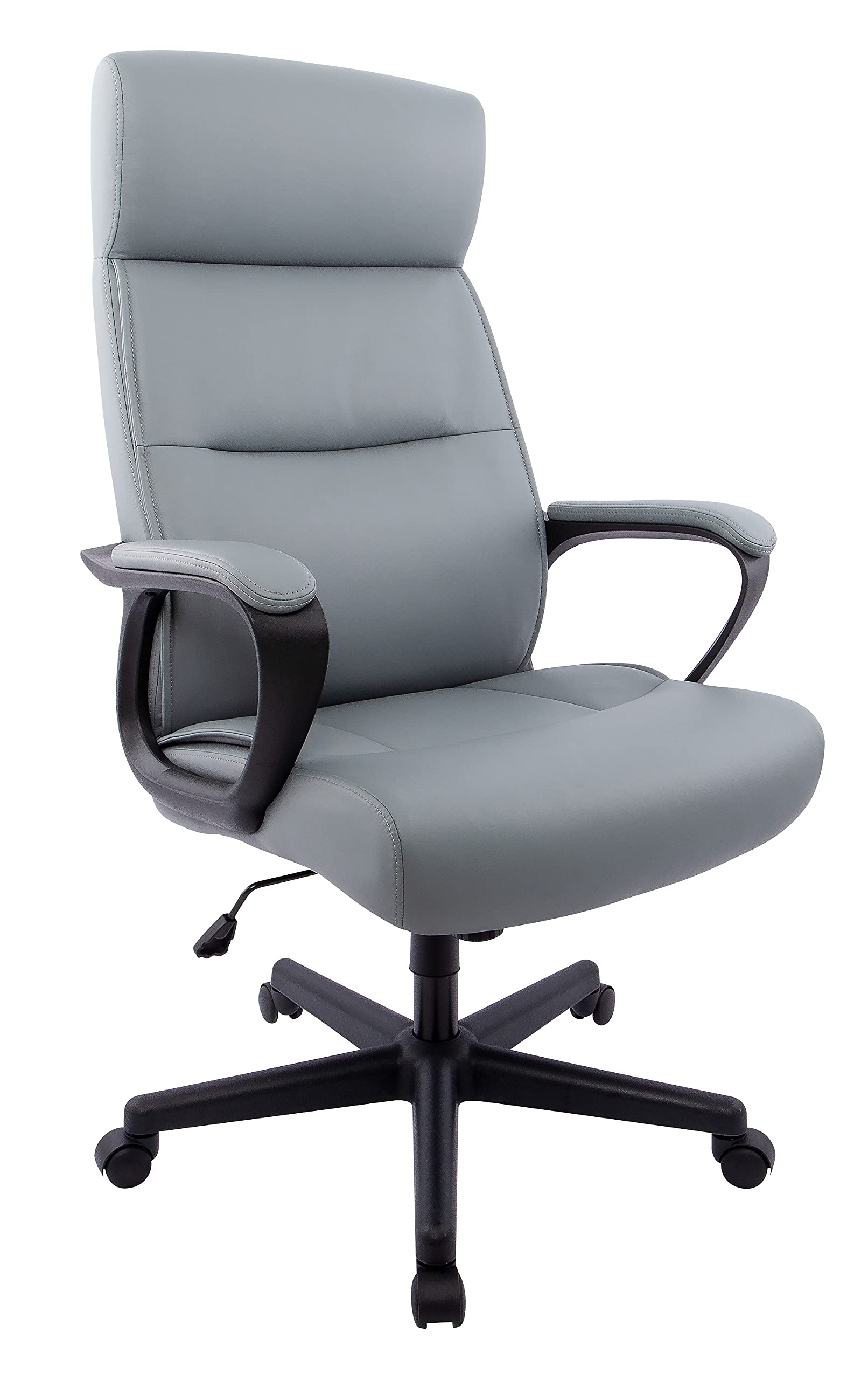 Staples Rutherford Ergonomic Manager And Executive Office Chair, High Back Swivel, Adjustable Height, Luxura Faux Leather, Gray
