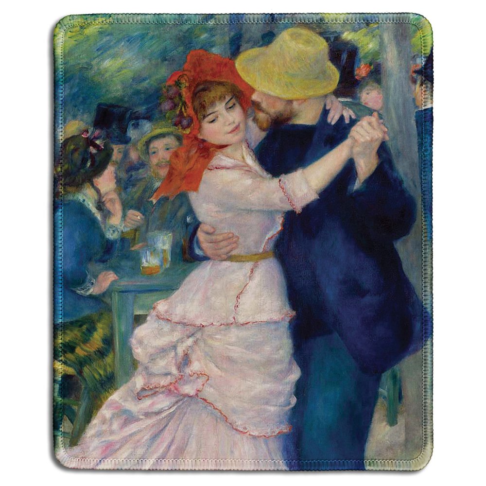Dealzepic - Art Mouse Pad - Natural Rubber Mousepad With Famous Fine Art Painting Of Dance At Bougival By Pierre-Auguste Renoir