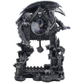 Mythical Guardian Dragon on Castle Desk Clock with Pentagram Pendulum in Metallic Look for Shelf, Mantel, Desktop and Table As G