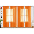 SpaceDresser Orange Sheer Curtains 4 Panels Rod Pocket Semi-Sheer Curtain 90 Inches Long Light Filtering Voile Window Drapes for