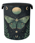 Gothic Moon Moth Foldable Laundry Hamper  Waterproof Fabric Storage Basket with Handles, Clothes Hampers for Laundry,Bedroom,Do