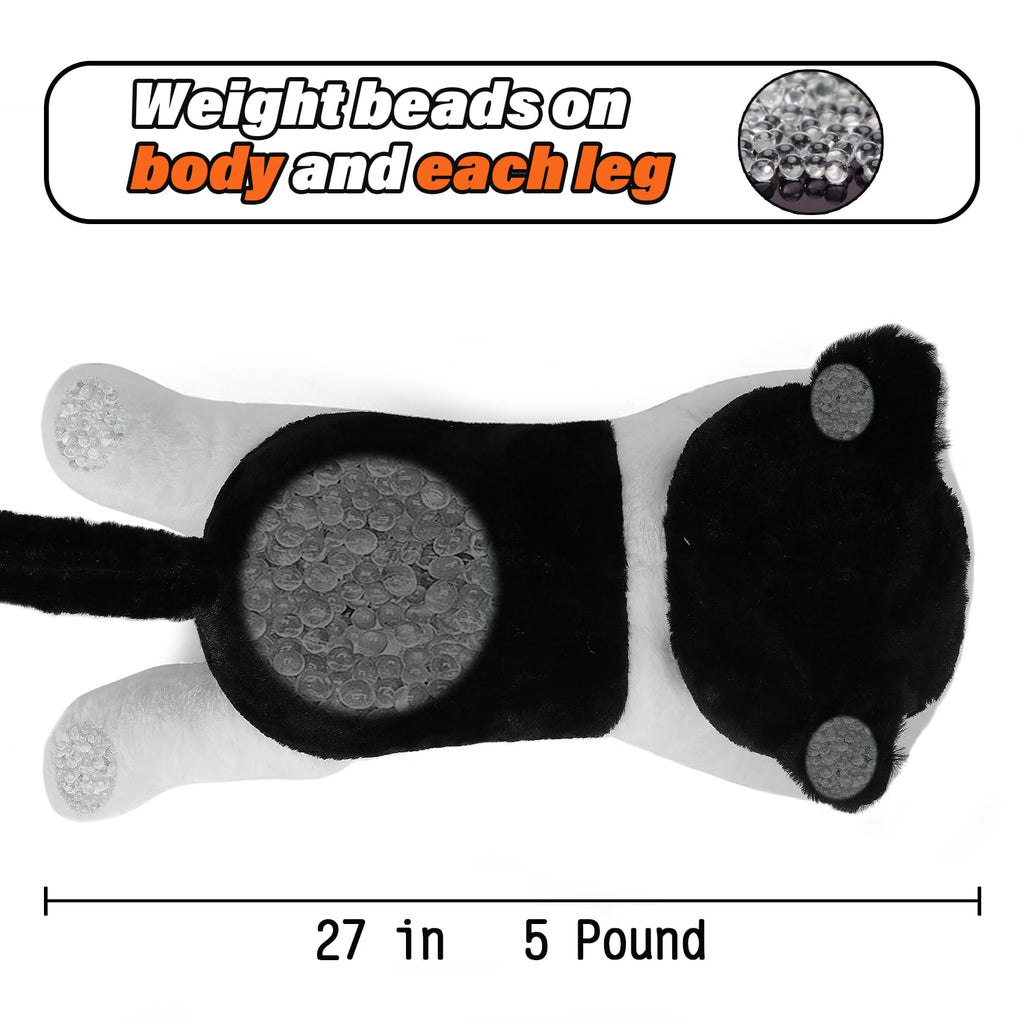 Jellymallow 5 Lbs, 27 Inches Cat Weighted Stuffed Animals, Cuddly Weighted Cat Plush Pillow Giant Plushie Ideal Gift For Adults