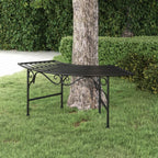 vidaXL - Tree Bench Black Steel - 44.5 Patio Garden Seat